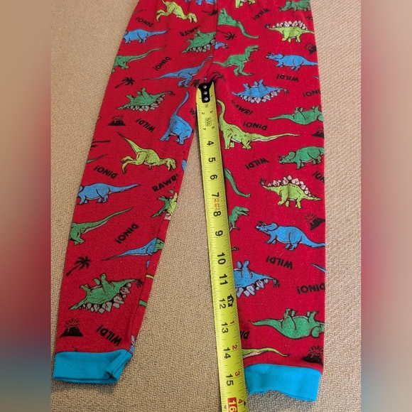 Highland Originals Kids Boys Red Dinosaur Patterned Long Sleeve Pajamas Set - Picture 7 of 12